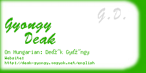 gyongy deak business card